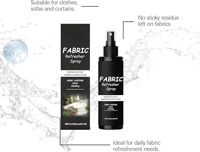 Clothes Refresher Spray Fabric Freshener, Dry Wash Mist For All Clothing Types, Plant Based, Odour Eliminating, Linen Spray Deodorizer for Clothes Laundry