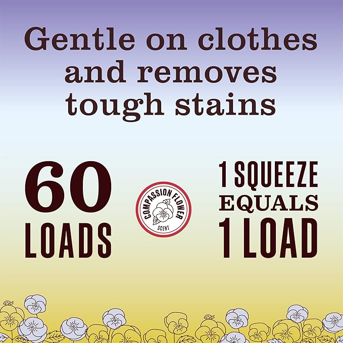 MRS. MEYER'S CLEAN DAY Ultra Concentrated Laundry Detergent, Compassion Flower Scent, 24.3 fl oz,(Pack of 2)