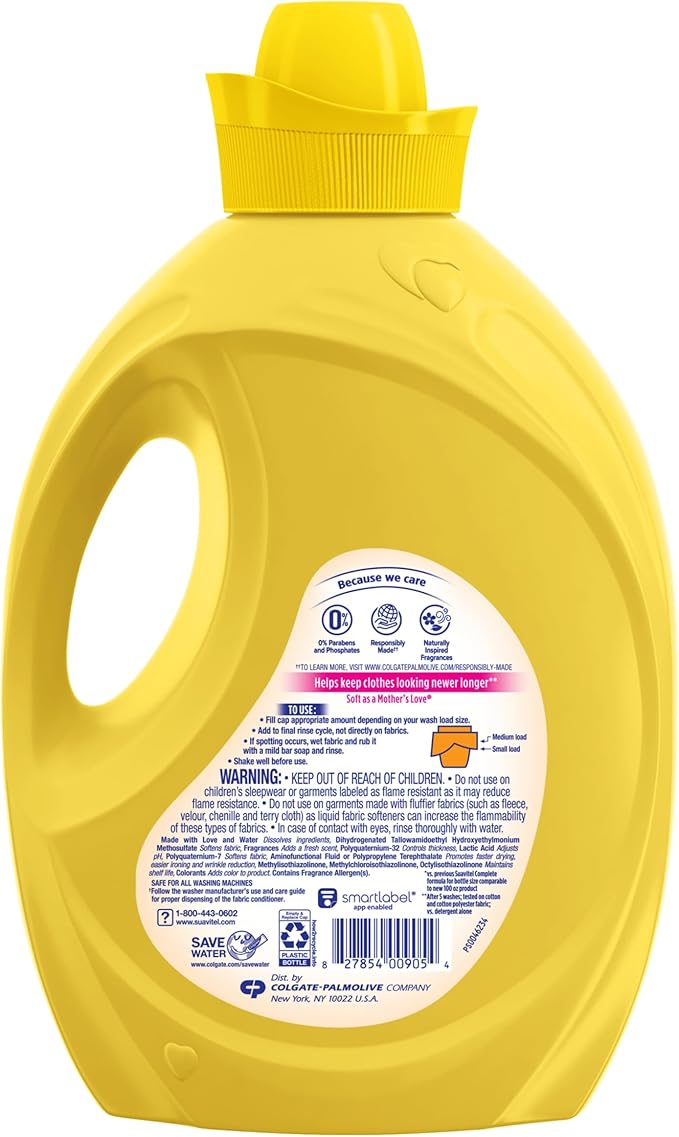Suavitel Complete Liquid Fabric Conditioner, Laundry Fabric Softener with Fabric Protection Technology, Morning Sun, 100 fl oz, Enough Liquid For 100 Small Loads