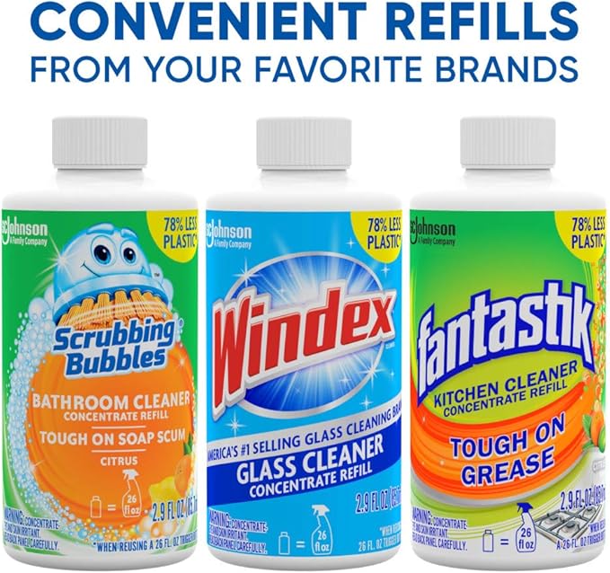 Windex Glass Cleaner Concentrate, Two 2.9 Ounce Concentrated Refill Bottles