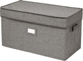 Covermates Keepsakes - Storage Box - Heavy Duty Polyester - Reinforced Handles - ID Window - Indoor Storage - Closet Storage, Grey Heather
