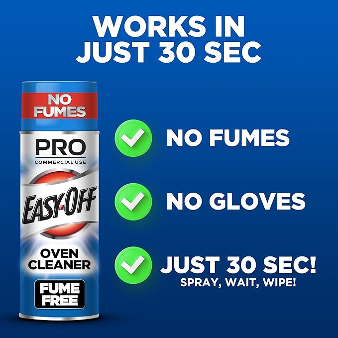 Easy-Off Fume Free PRO size Oven Cleaner Foam, Removes Grease & Burned-On Food, For Ovens, Air Fryers & More 24oz (2-count)