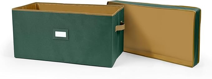 Covermates Keepsakes - Storage Box - Heavy Duty Polyester - Reinforced Handles - ID Window - Indoor Storage - Closet Storage, Green