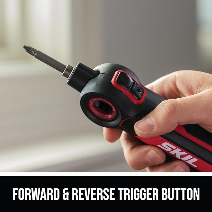 SKIL Twist 2.0 Rechargeable 4V Screwdriver with Pivoting Head, Torque Setting, USB-C Charging Cable & 2PC Bit Set-SD5619-01