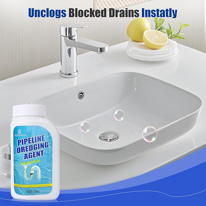 Pipeline Dredging Agent, Drain Clog Remover, Powerful Sink Drain Cleaner for Bathroom and Kitchen Sink Pipe Unclog (2PCS)