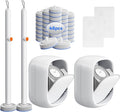 Disposable Toilet Cleaning System - Toilet Wand Kit with 48 High-Performance Refills, Wall Mounted Brush and Holder for Deep Cleaning Bathroom (2 Toilet Brush+48 Refills)
