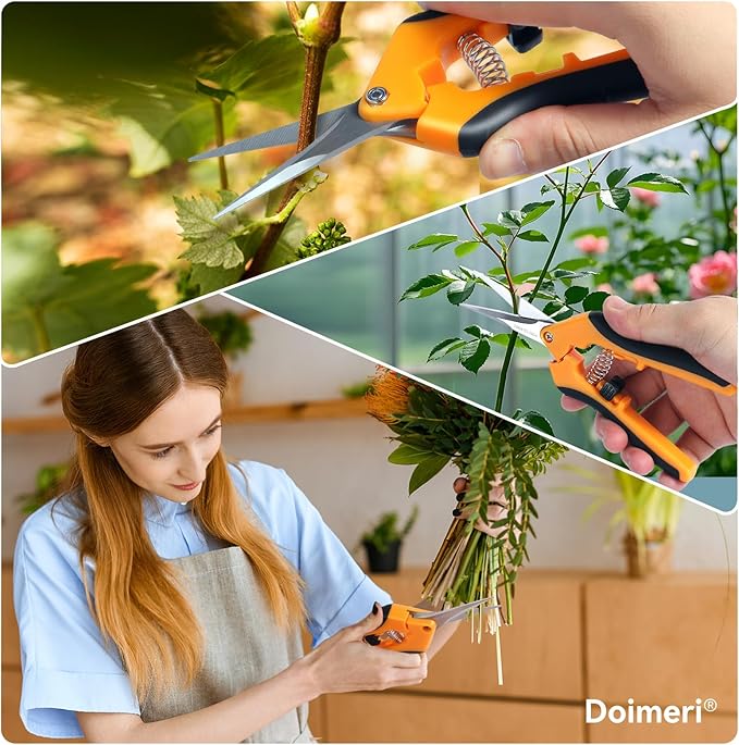 2 Pack Pruning Shears, 6.5” Gardening Scissors with Sharp Stainless Steel Blades and Comfort Grip, Perfect for Fine Pruning, Plants/Bonsai Clipping, Ideal Gift for Plant Lovers