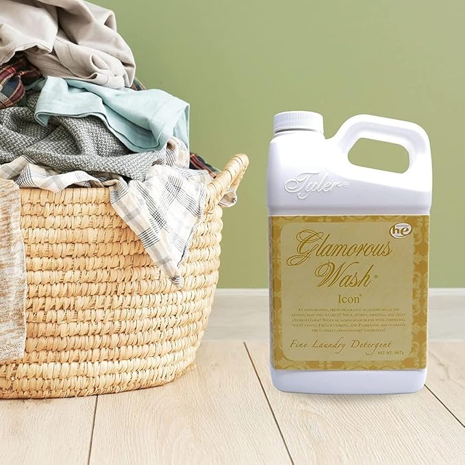 Worldwide Nutrition Bundle: Tyler Glamorous Wash Icon Scent Laundry Liquid Detergent - Luxury Liquid Laundry Detergent - 32 oz (907 g) Container and Multi-Purpose Key Chain