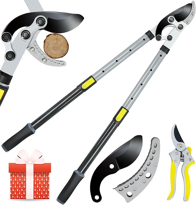 JARDINEER Tree Lopper Branch Cutter Heavy Duty, 3Pack Extendable Loppers for Tree Trimming, 28-38.5" Garden Lopper with 2 Inch Cutting Capacity