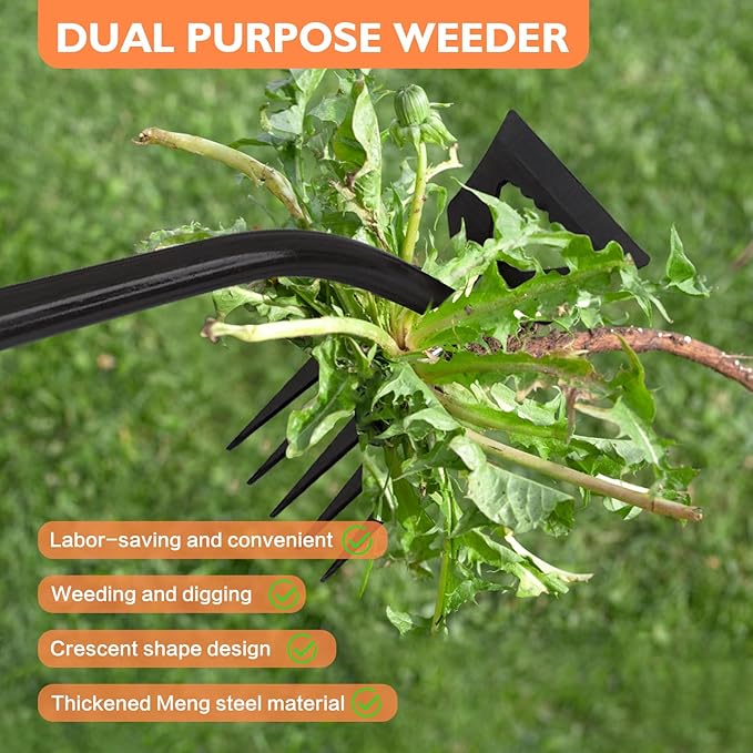 2025 New Weed Remover Tool, Multifunctional Hand Weeder Tool, Portable Garden Weeding Tools, Weeding Artifact Uprooting Weeding Tool for Yard and Garden (6 Tines)