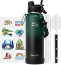 Swigina Insulated Water Bottle with Silicone Boot (36hrs Cold/18hrs Hot) - DIY Stickers, [2-in-1 Lid], BPA Free, 40 oz