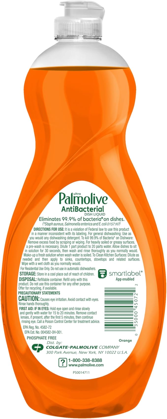 Palmolive Ultra Dish Liquid, Orange, Antibacterial, 32.5 Fl Oz (Pack of 1)