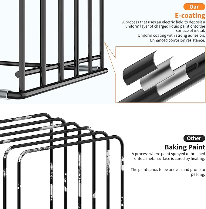 KORRTFID Kitchen Cabinet Organizer, Steel Cookware Holder, Divided Holder with 5 Slots for Skillets Baking Tray and Chopping Board Rack - Baking Pan Holder Storage (1 PC)