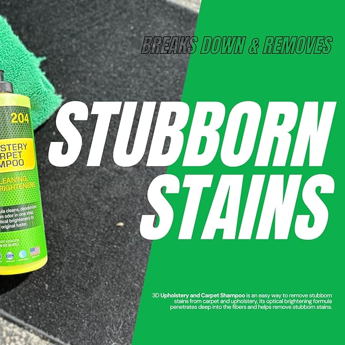 3D Extractor Carpet Cleaner Upholstery Shampoo – Ultimate Carpet & Upholstery Cleaning Kit – Low Foam & High Foam Stain Remover Duo – 1 Gallon Each