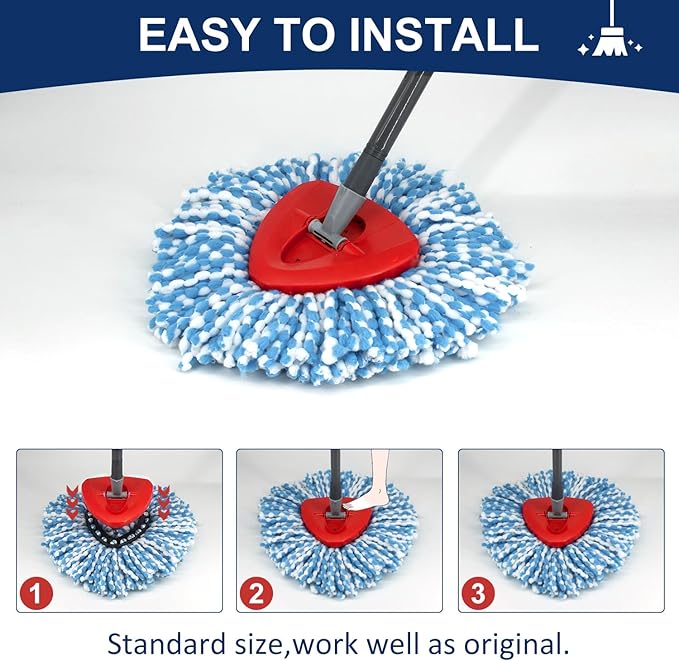 Spin Mop Replacement Head Base Compatible with Oceda EasyWring 1-Tank System Mop Rotating Triangle Mop Head Cover Replacement Rotating Mop Base Plastic Base for Spin Mop Accessories