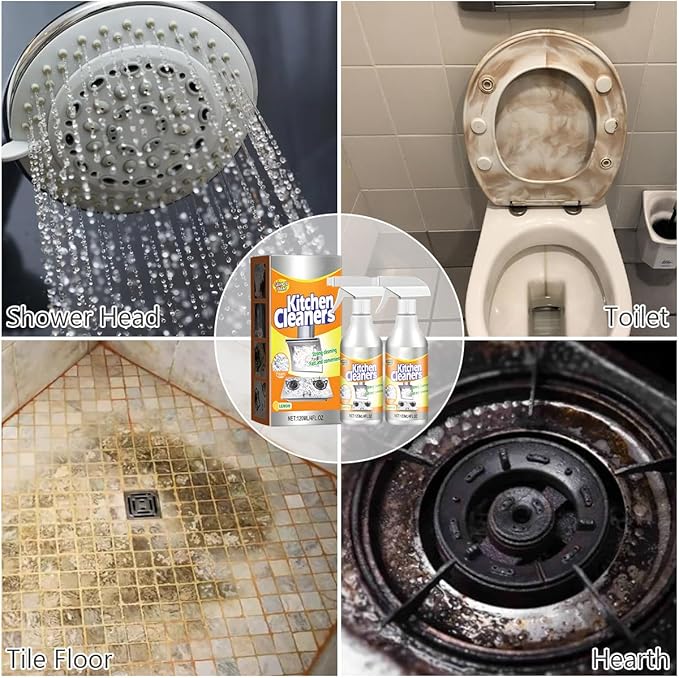 Kitchen Foam Cleaner,Stubborn Stains Cleaner,Powerful Clean Kitchen Oil Stains,All Purpose Cleaner,For Range Hood,Oven,Pots, etc（2PCS