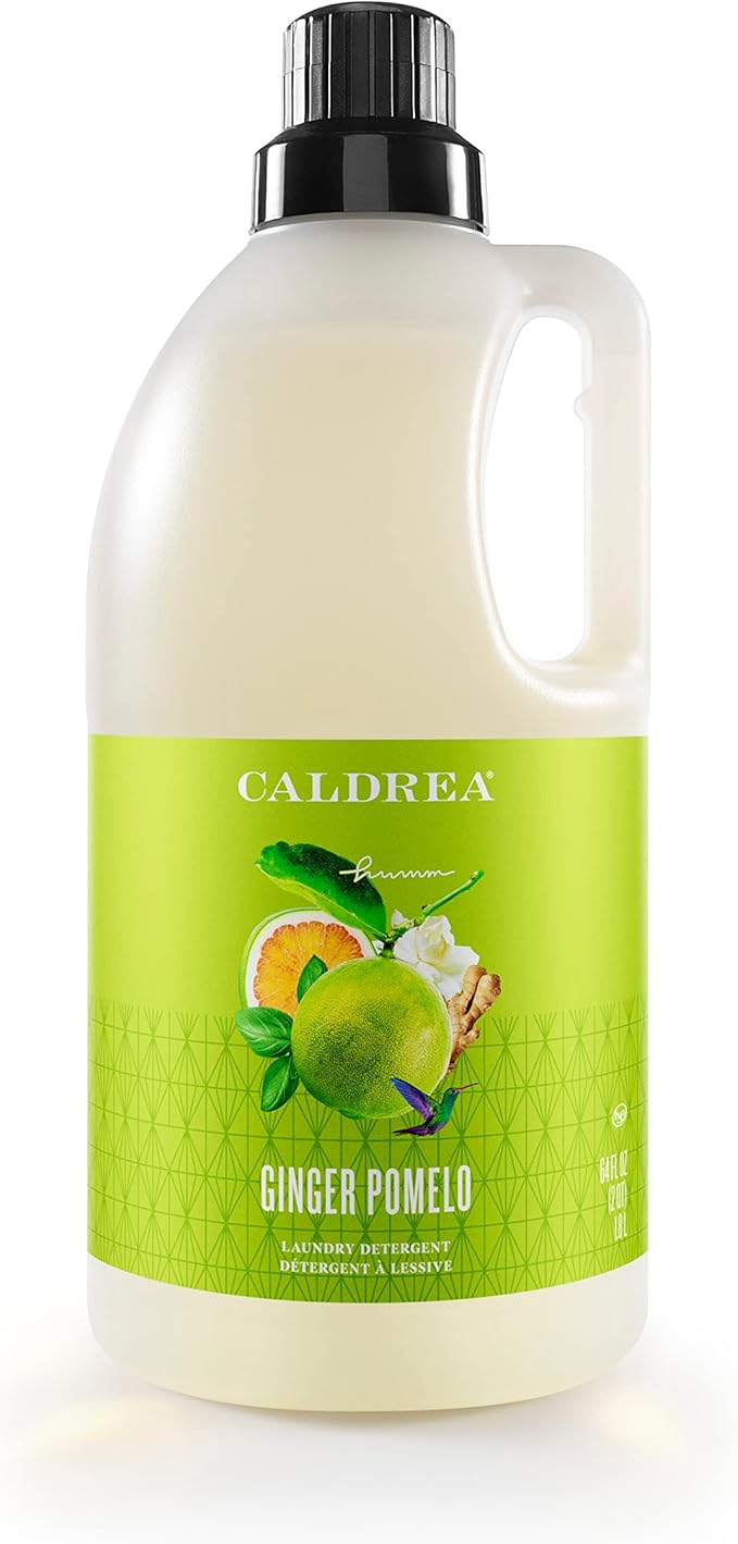 Caldrea Liquid Laundry Detergent, Effective for all Fabrics And all Temperatures, Ginger Pomelo Scent, 64 Oz