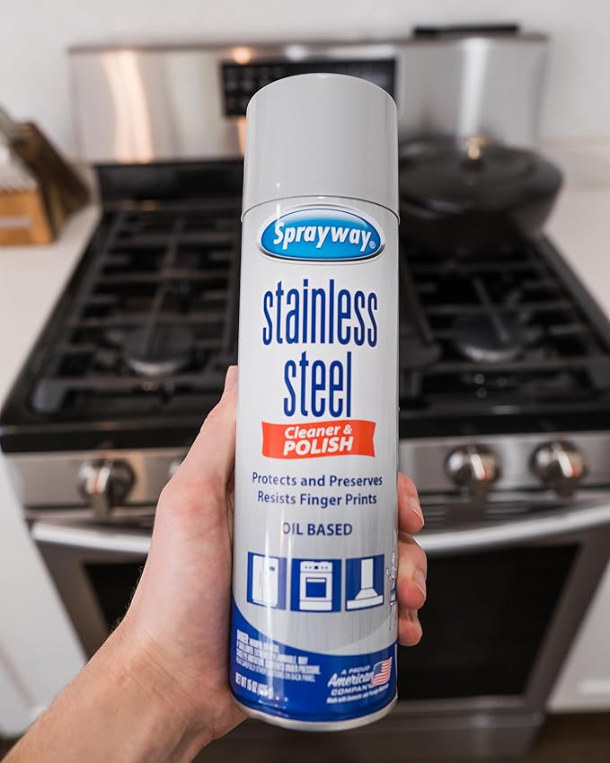 Sprayway SW841R Oil-based Stainless Steel Cleaner and Polish, Protects and Preserves, Resists Streaks and Finger prints, 15 Oz.