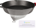 Cast Iron Cleaner and Chainmail Skillet Scrubber - 4''x4'' Upgraded 3.8mm Small Ring, 316L Stainless Steel Fine Rings - Durable Scraper for Skillets, Pans, Griddles & Containers