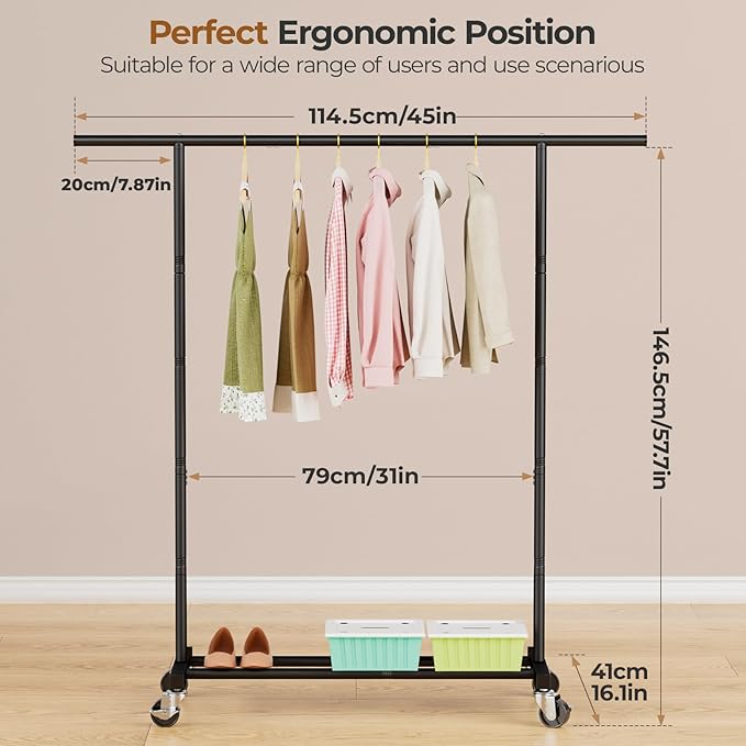 Abiglifty Single Rods Clothes Rack
