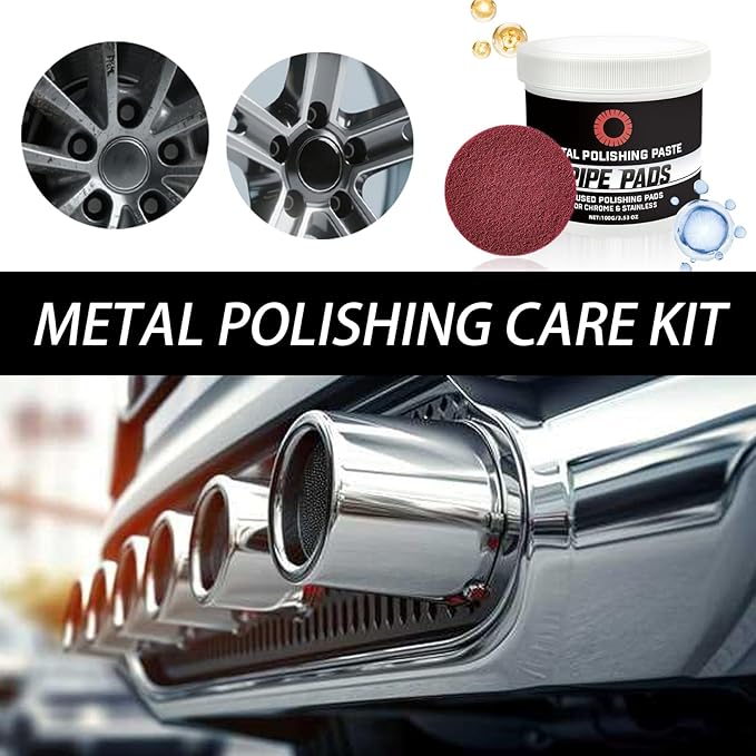Metal Polish Paste, Beginner-Friendly Process, 5.7x6.3cm, Pipe Dream Infused Polishing Pad, Rust Remover Cleaner, Use at Ease, For Removes Oxidation Discoloration