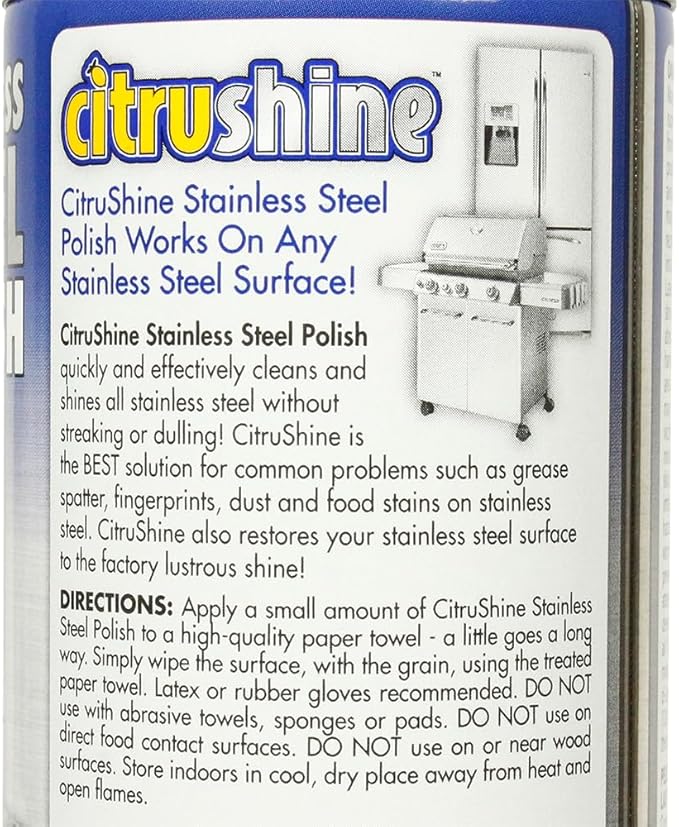 6 Oz Stainless Steel Polish - Cleans, Polishes, Preserves, and Protects All Stainless Steel Surfaces