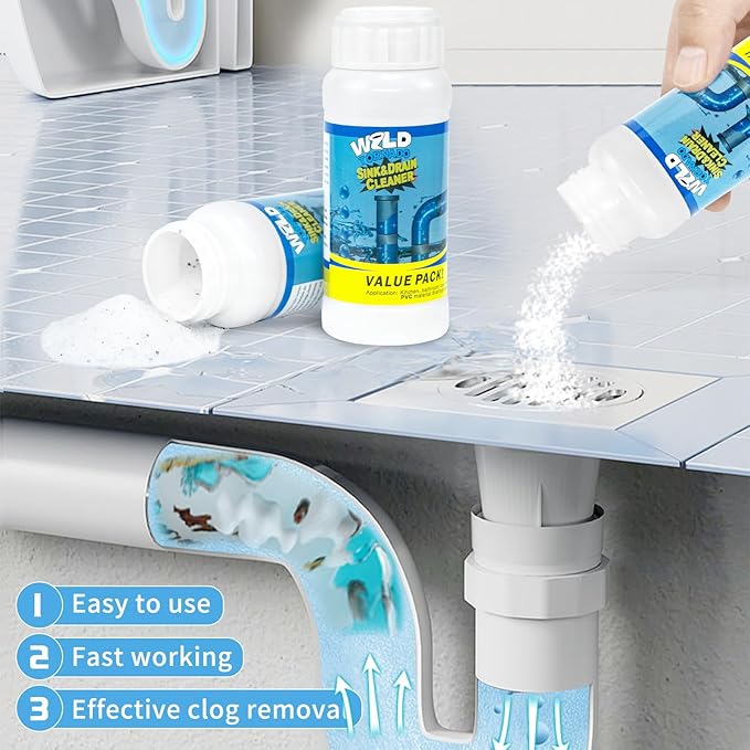 Wild Tornado Sink and Drain Cleaner,The Pipe Dredge Quick Unclog For Kitchen Toilet Sink Drain Quick Cleaning Tool.（5pcs）