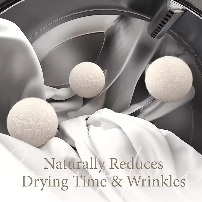 6PCS Clothes Wool Dryer Balls, 5cm Laundry Tumble Dryer Balls, Reusable Laundry Softener