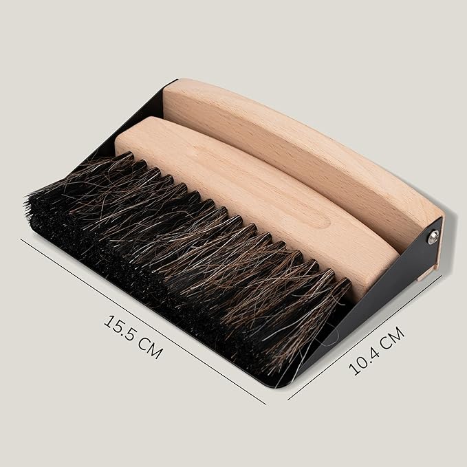Bamboo Dust Pan & Brush Set, Portable Dustpan & Brush, Perfect For Household Cleaning, Sturdy & Effective Dust Pan, Bamboo Sweeping Brush - Mini