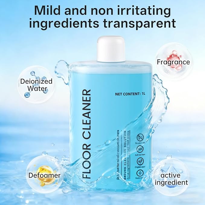 Floor Cleaning Solution Compatible with Roborock Cleaning Solution, Residue & Streak Free, Suitable for All Robot Vacuum Cleaners and Wireless Wet Dry Dual-Use Vacuum Cleaners