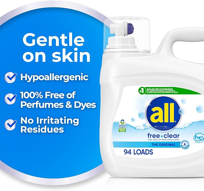 all Liquid Laundry Detergent Free Clear, 118 Ounce, 94 Loads