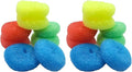 16-Pack Non-Scratch Nylon Scouring Pads – Durable Round Kitchen Scrubbers in 4 Colors – Safe for Non-Stick Cookware – 2.5" Diameter – Multi-Surface Cleaning Pads for Home, Kosher & Commercial Use