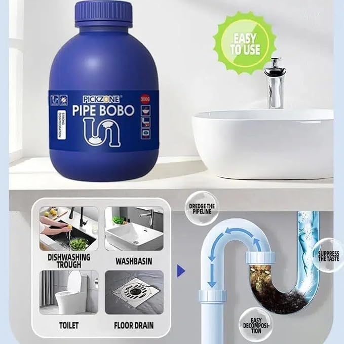 Pipe Bobo Drain Cleaner - Pipe Bobo Drain Cleaning, Powerful Unclogging, Clog Remover, Shower, Tub, Compatible with All Pipe (4Pcs, Fl Oz, 53.6)