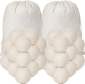 Roowest 46 Pcs Wool Dryer Balls Set Reusable Laundry Wool Balls with Muslin Bags Fabric Softener Anti Wrinkle Anti Static Saving Energy and Time