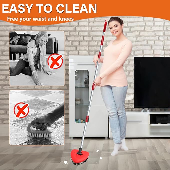 Scrub Brush Mop Head Replacement Compatible with O Cedar EasyWring 1 Tank Spin Mop,New Upgrade Stiff Bristle Shower Brush Scrubbing Brush Cleaning Brush for Bathroom, Kitchen, Tub, Tile