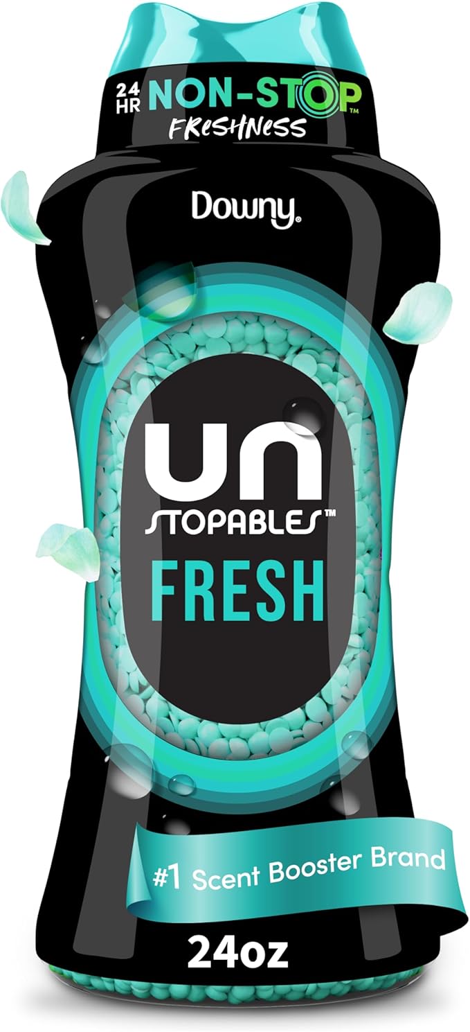 Downy Unstopables In Wash Scent Booster Beads, Fresh Scent, 24 oz, Laundry Beads For Odor Protection, Downy Scent Booster Beads, Laundry Scent Boosters