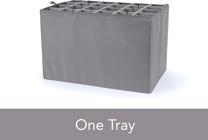 Covermates Keepsakes - Adjustable Zip-Top Storage Box - Configurable FlexGrid Compartments - Heavy Duty Polyester- Reinforced Handles - Stackable Design - Indoor Storage, Beige Heather