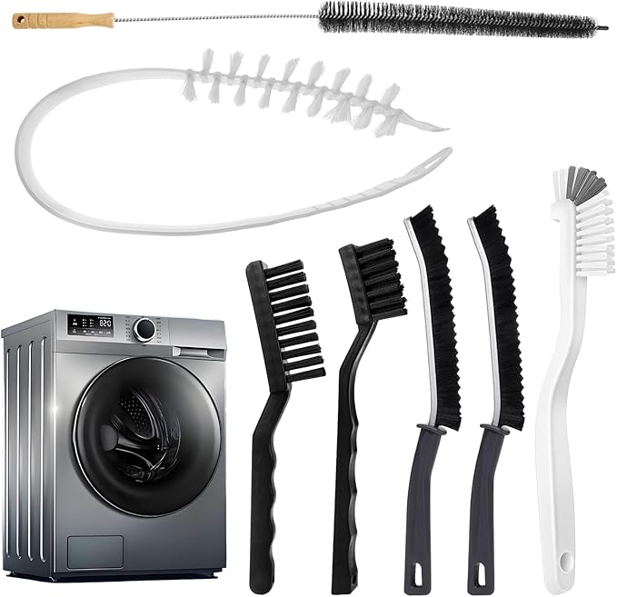 Washing Machine Cleaning Brush Set, Front Load Washer Machine Cleaner Accessories, Drum Laundry Cleaner Brush Household Cleaning Tools for Bathroom, Shower & Kitchen (6 Pcs)