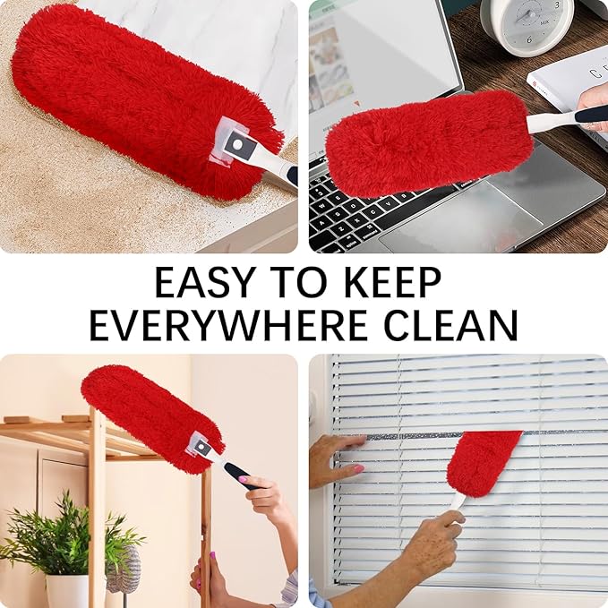 Reusable Microfiber Duster Refills Compatible with OXO & MR.SIGA Duster - Washable Duster for Household Cleaning Dusting Furniture Blind Ceiling Fan 2Pack (Handle NOT Included