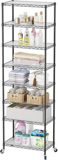 SINGAYE Shelf Closet Wire Shelving：Adjustable Metal Unit for Laundry Room Organization Bathroom Kitchen Home Storage with Wheels Pantry Rack Shelves