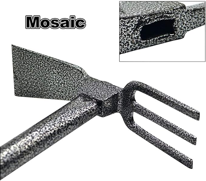 ZOG Garden Big Hand Digger and Hoe Combo Garden Tool,Heavy Duty Hand Tiller,Garden Hoe,Cultivator,Non-Slip Handle & Anti-Rust Head is The Perfect Dual Headed Weeding Tool.(Big)