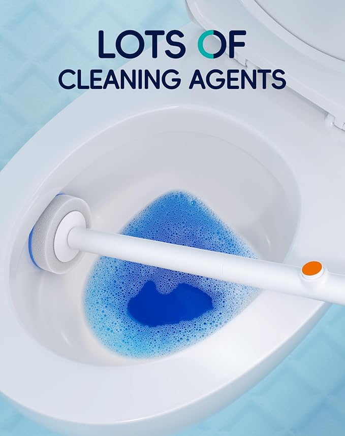 Disposable Toilet Cleaning System - Toilet Wand Kit with 18 High-Performance Refills, Wall Mounted Brush and Holder for Deep Cleaning Bathroom (Brush + 18 Refills)