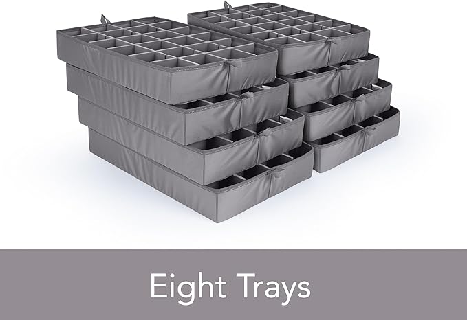 Covermates Keepsakes - Adjustable Zip-Top Storage Box - Configurable FlexGrid Compartments - Heavy Duty Polyester- Reinforced Handles - Stackable Design - Indoor Storage, Brown Heather
