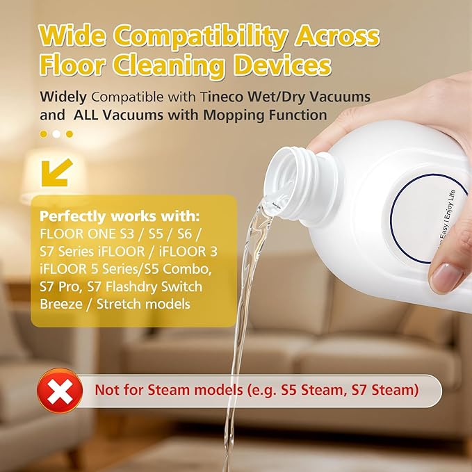 2 Pack Floor Cleaning Solution for Tineco and Robot Vacuums with Mopping, Deep Cleans Multiple Hard Floors for iFLOOR Series, FLOOR ONE S3 / S5 / S6 / S7 / S9 Artist Series Wet Dry Vacuum