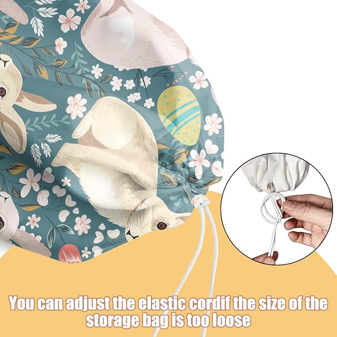 Rabbit Bunny Plastic Bag Holder, Wall Mount Grocery Bag Holder, Plastic Storage bag, Pull Rope Free Adjustment, Plastic Bag Holders for Grocery Bags, Plastic Bag Dispenser for Home Kitchen Cabinet