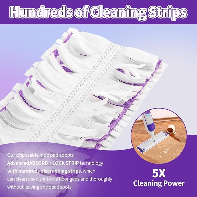 20 Pack Disposable Power Mop Pads for Swiffer Power Mop Pads, Compatible with Swiffer Power Mop Refills, Unscented Spray Replacement Floor Cleaning Refills for urface/Hardwood Floor Cleaning
