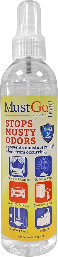 Spray Odor Eliminator - Controls, Removes and Prevents Damp, Musty Smells - 8 Ounces