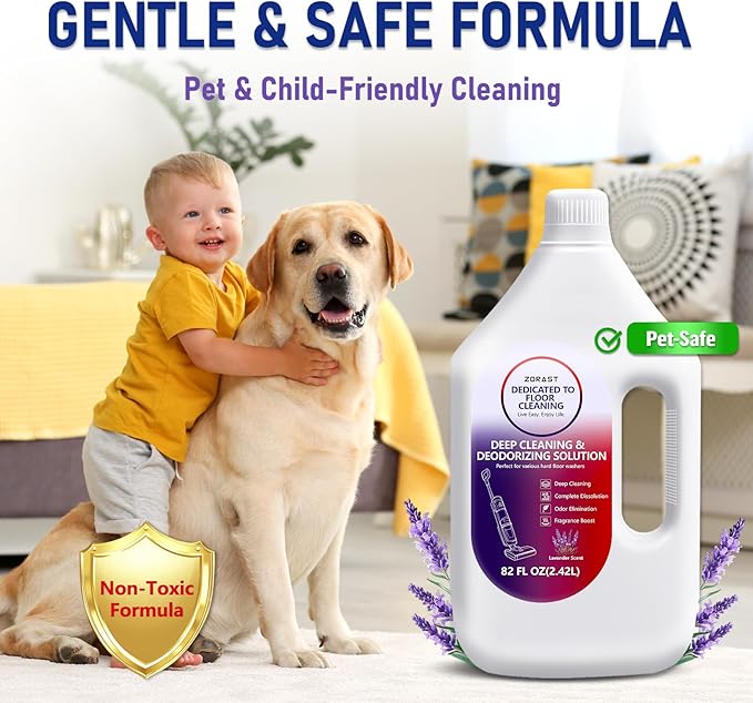Lavender Floor Cleaning Solution, 82 FL OZ, Deep Cleans for Multiple Hard Floors, Compatible with Tineco S3/S5/S7 Pro & iFloor 3/5 (No Steam), Stain-Busting, Deep Deodorization Pet Friendly
