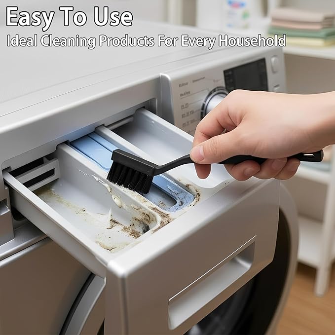 8 Pcs Washing Machine Cleaning Brush,Dryer Vent Cleaner Kit, Long Handle Crevice Brush Kit for Bathroom, Kitchen, Tile, Grout, Sink, Shower, and Vent Maintenance