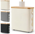 32L Bamboo Toilet Paper Storage Basket with Lid and Handle， Toilet Paper Organizer for Bathroom - Mega Capacity ， Collapsible Bathroom Toilet Paper Holder with Storage, Soft Beige，1 Pack